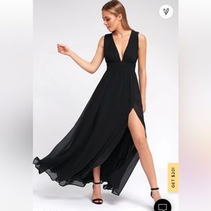Lulus Heavenly Hues Black Maxi Dress bridesmaid dress XL